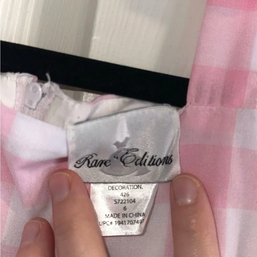 Rare Editions Girls Pink and White Gingham Dress